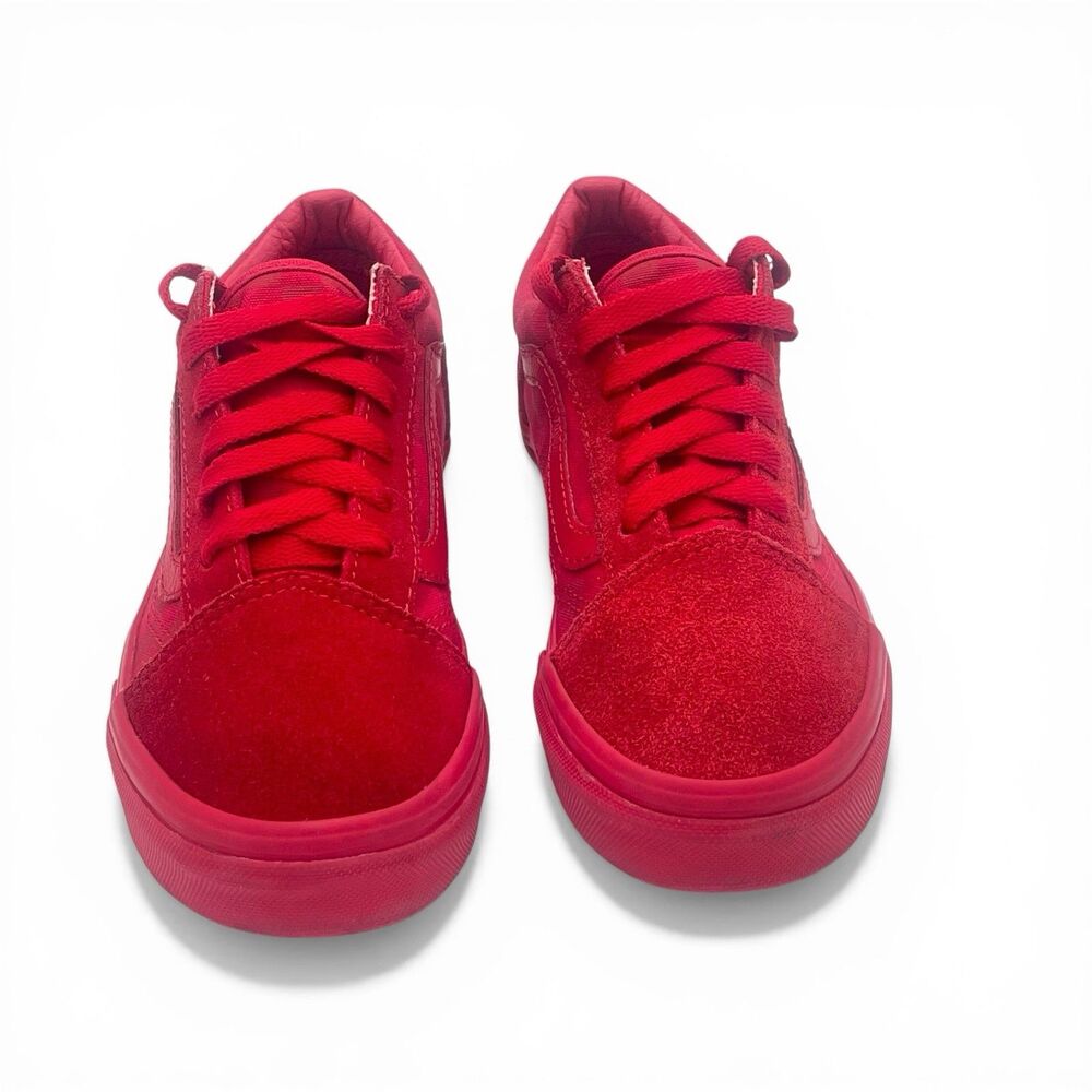 Vans Off The Wall Red Sneakers Old Skool Toddlers Suede/Canvas Shoe Unisex Sz 2